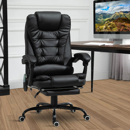 7-Point Vibrating Massage Chair, Reclining Office Chair, Footrest, Black Massage Chairs at Gallery Canada