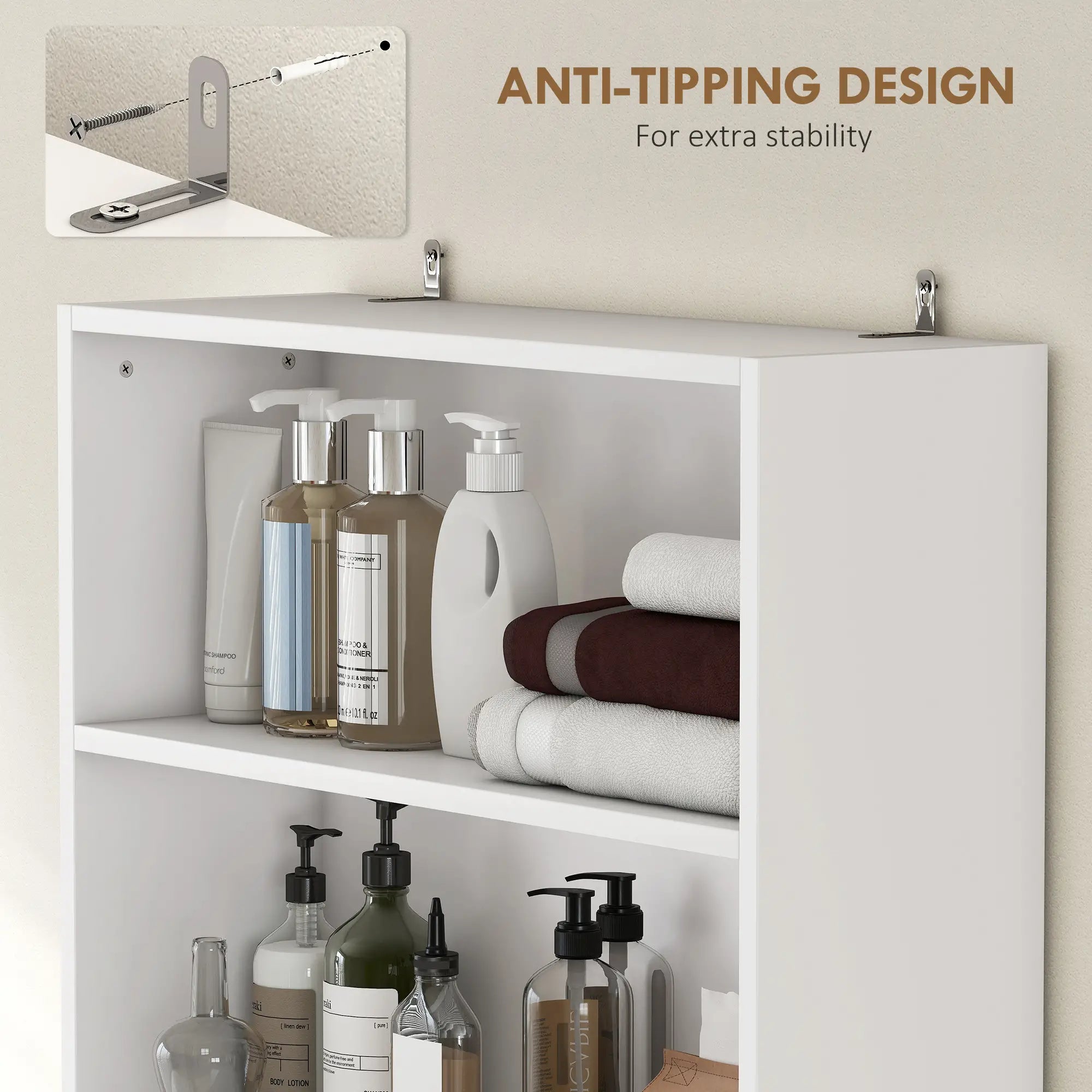 Over The Toilet Storage Cabinet, 4-Tier Bathroom Organizer, White Over The Toilet Storage at Gallery Canada
