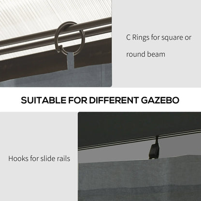 10x10 FT Gazebo Replacement Curtains, 4 Panels Sidewall, Slate Grey Gazebo Sidewalls at Gallery Canada