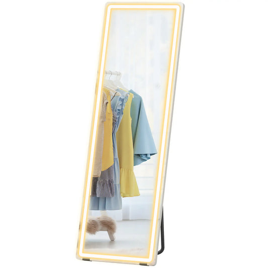 LED Full Length Mirror, Standing Body Mirror, 3 Color Lighting, Color