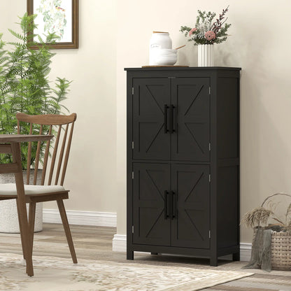 Farmhouse Bathroom Storage Cabinet, Barn Doors, Adjustable Shelf, Black Bathroom Cabinets at Gallery Canada