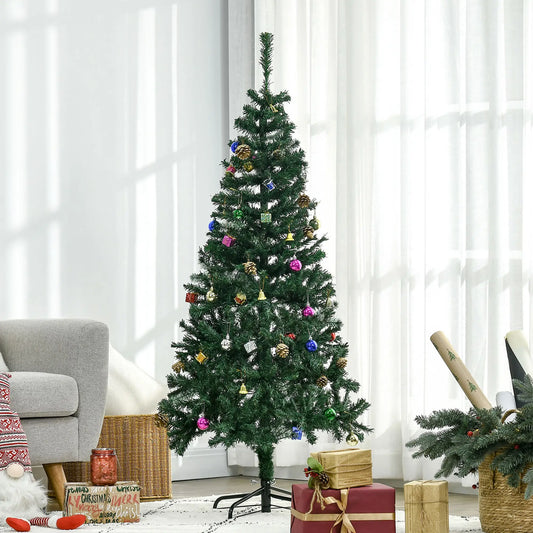 4.9ft Artificial Christmas Tree, Holiday Party Decor, Green Artificial Christmas Trees Green at Gallery Canada