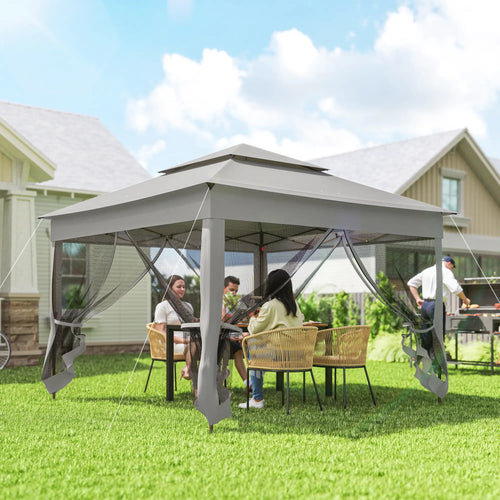 11' x 11' Pop Up Canopy Tent, Light Grey