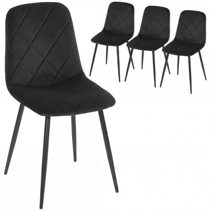 Upholstered Dining Chairs Set of 4, Steel Legs, Modern Kitchen, Black Dining Chairs at Gallery Canada