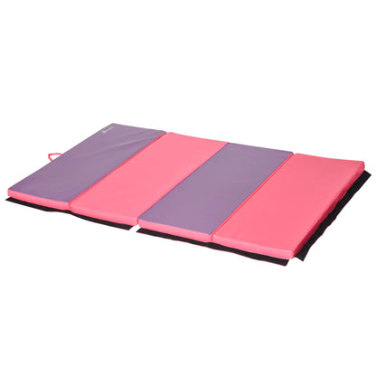 4'x6'x2'' Folding Gymnastics Tumbling Mat, Exercise Mat with Carrying Handles for Yoga, MMA, Martial Arts, Stretching, Core Workouts, Pink and Purple Gymnastics Mats at Gallery Canada