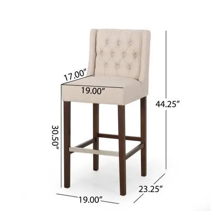 Modern Minimalist Counter Stool, 19" L x 23.5" W x 44.5" H, Beige Bar Stools at Gallery Canada