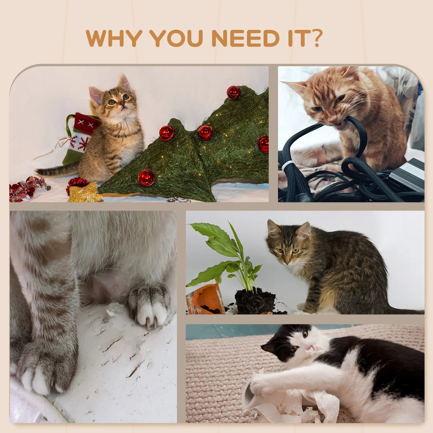 Cat Wall Shelves, 3PCs with Hammock, Scratching Post, Grey Cat Climbing Wall at Gallery Canada