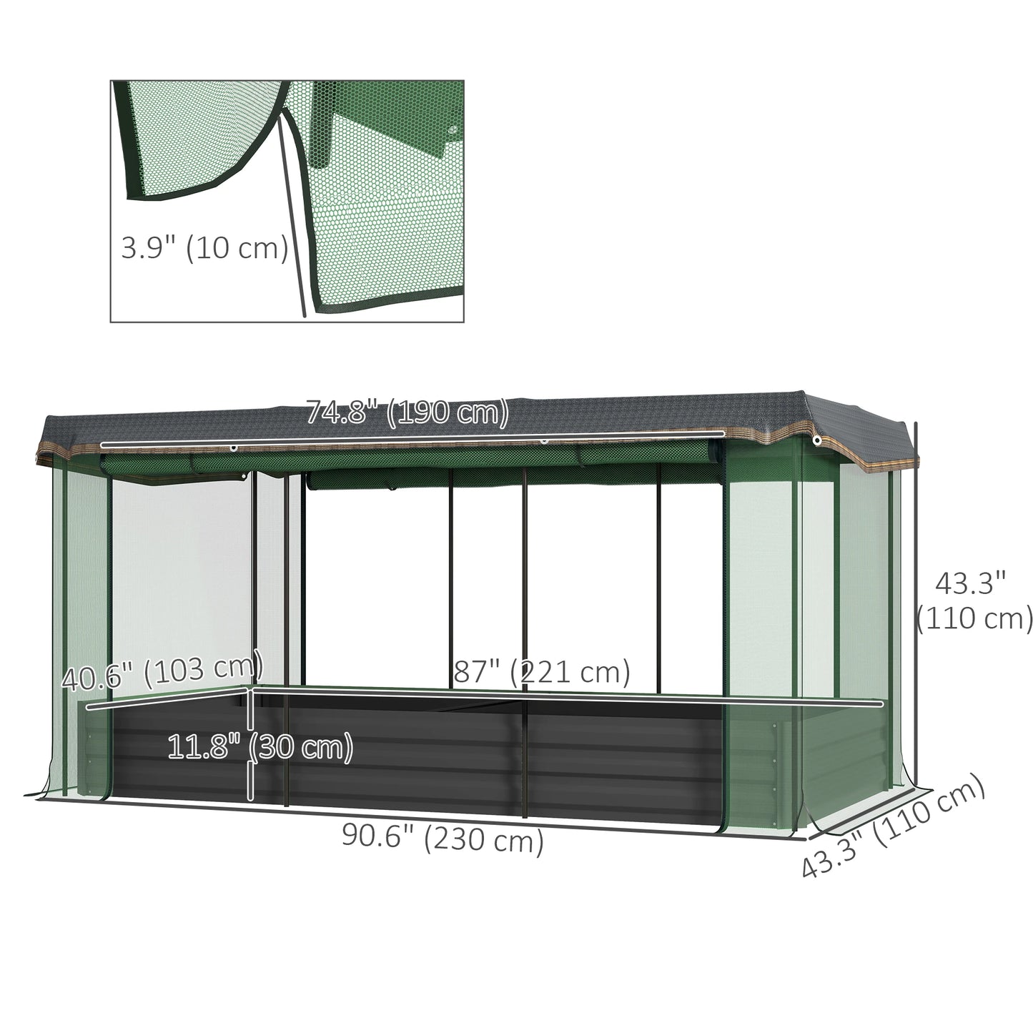 Galvanized Steel Planter Box with Cage, Shade Cloth, Raised Garden Bed Raised Garden Beds at Gallery Canada