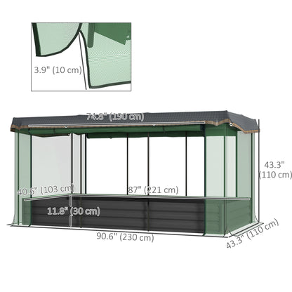 Galvanized Steel Planter Box with Cage, Shade Cloth, Raised Garden Bed Raised Garden Beds at Gallery Canada
