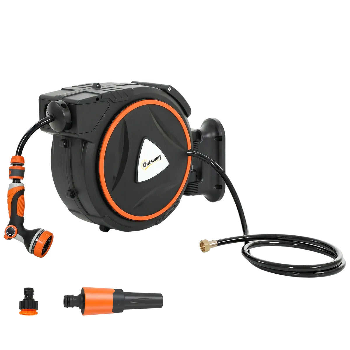 1/2" x 59ft Retractable Wall Mounted Hose Reel, 12-Pattern Nozzles Garden Accessories at Gallery Canada