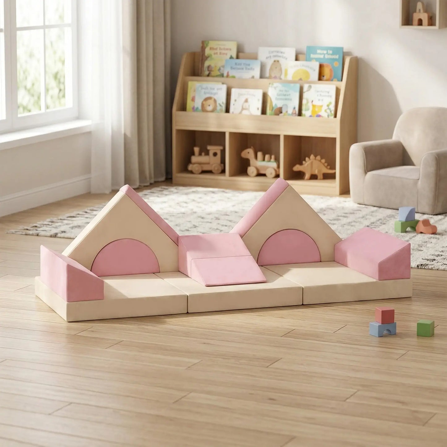 Modular Kids Play Couch, Child Sectional Sofa, Convertible Foam Cushion, Pink Kids Gym & Playmats at Gallery Canada