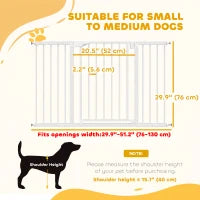 Barrière de sécurité pour animaux à pression, 30"-51" de large, fermeture automatique, noir