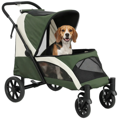 Foldable Pet Stroller, Large Dogs, Four Big Wheels, Dark Green Dog Bike Trailers & Strollers at Gallery Canada