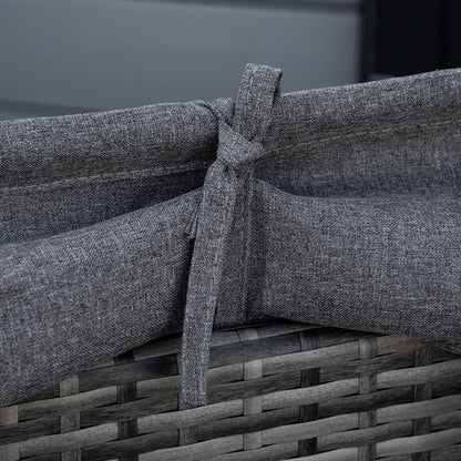 4-Piece PE Wicker Round Daybed, Outdoor Rattan Lounge Set, Grey Daybeds at Gallery Canada