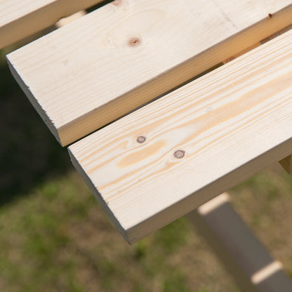 Wood Picnic Table, Camping Bench Set, Umbrella Hole, Outdoor, Natural Picnic Tables & Camping Chairs at Gallery Canada