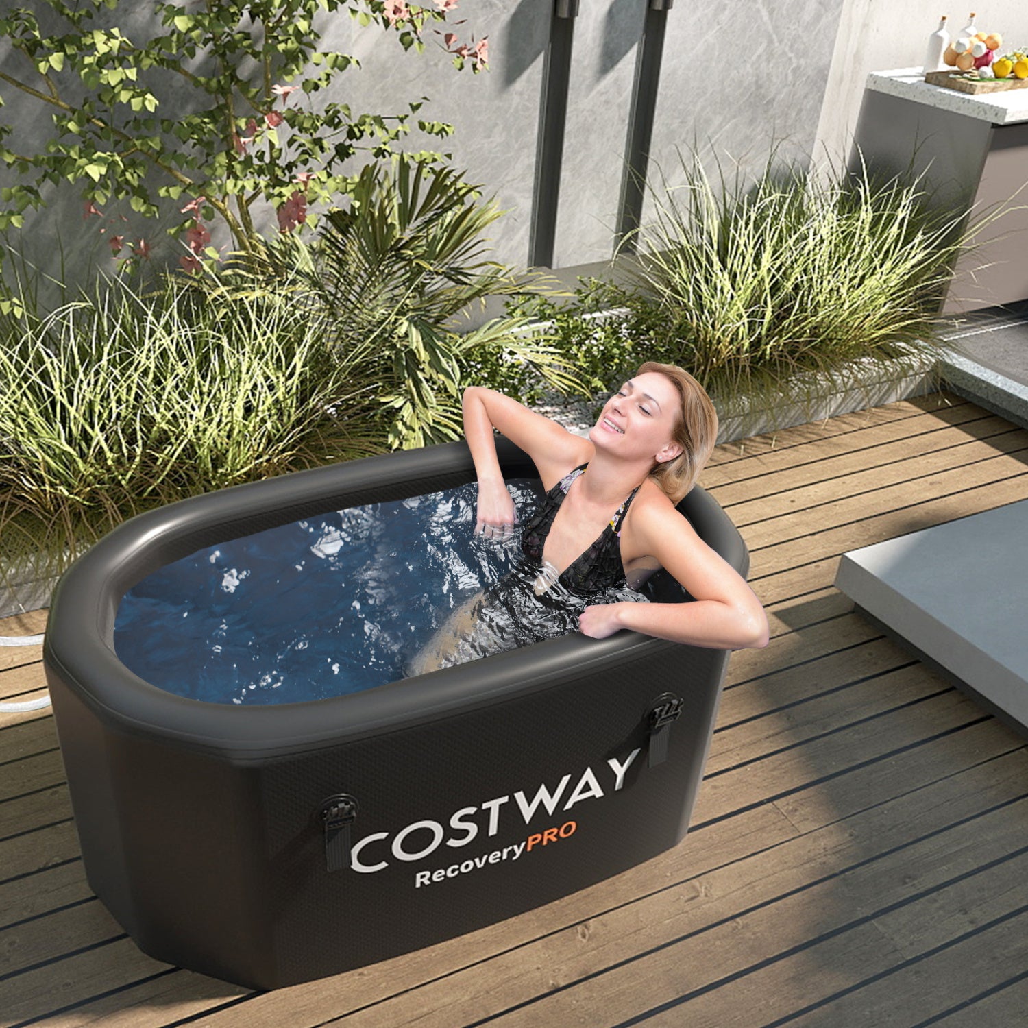 Portable Ice Bath Tub With Lid, Protective Cover, Black Spa & Salon at Gallery Canada