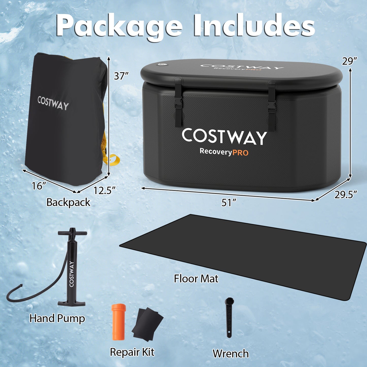 Portable Ice Bath Tub With Lid, Protective Cover, Black Spa & Salon at Gallery Canada