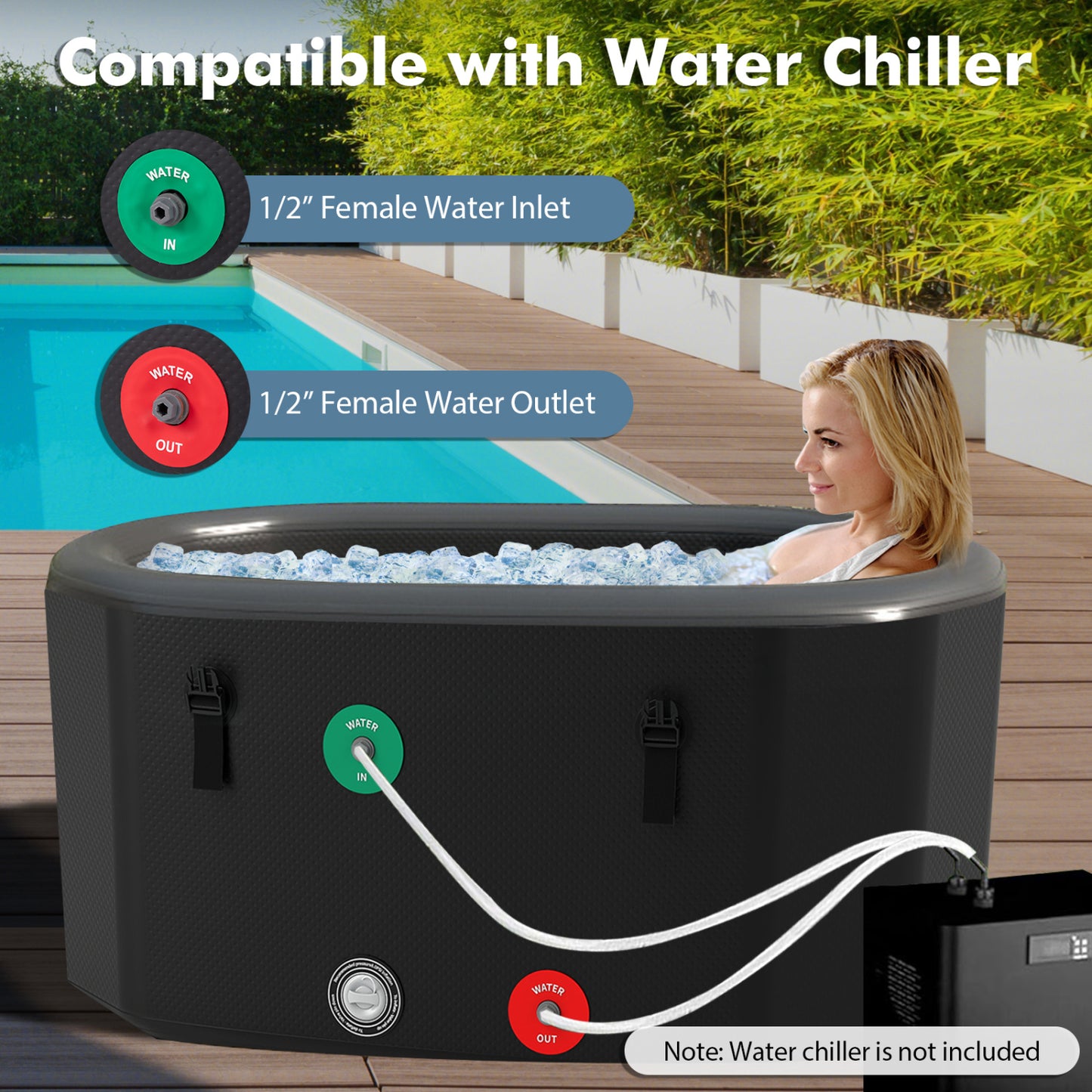 Portable Ice Bath Tub With Lid, Protective Cover, Black Spa & Salon at Gallery Canada