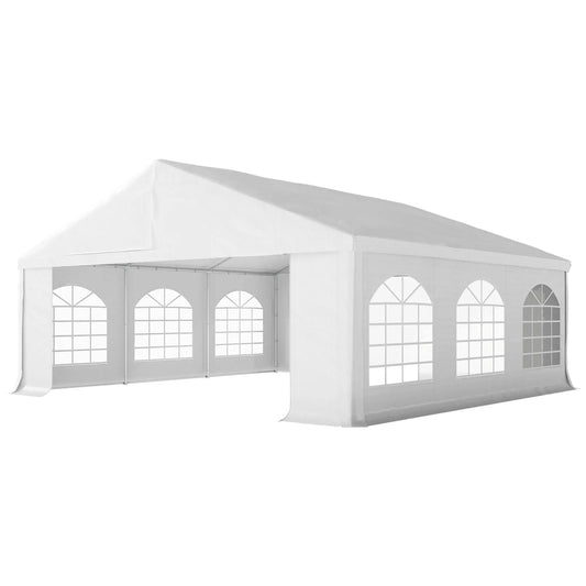 20' x 20' Heavy-Duty Wedding Tent, Outdoor Party Canopy With Sidewall, White Canopy Tents White at Gallery Canada