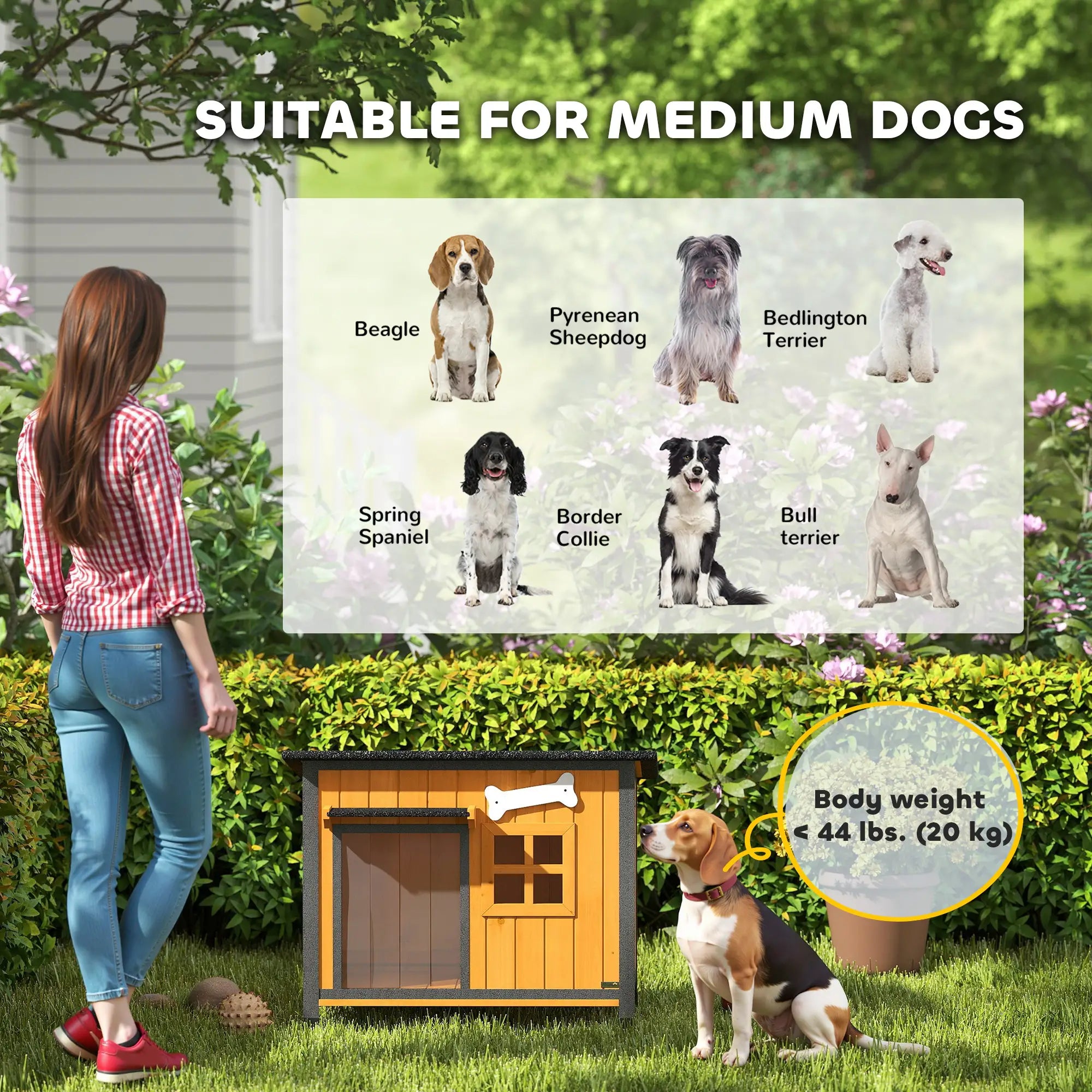 Outdoor Dog House, Anti-Chewing Steel Frame, Openable Roof, Removable Floor, Door Curtain, Yellow Dog Cages & Crates at Gallery Canada