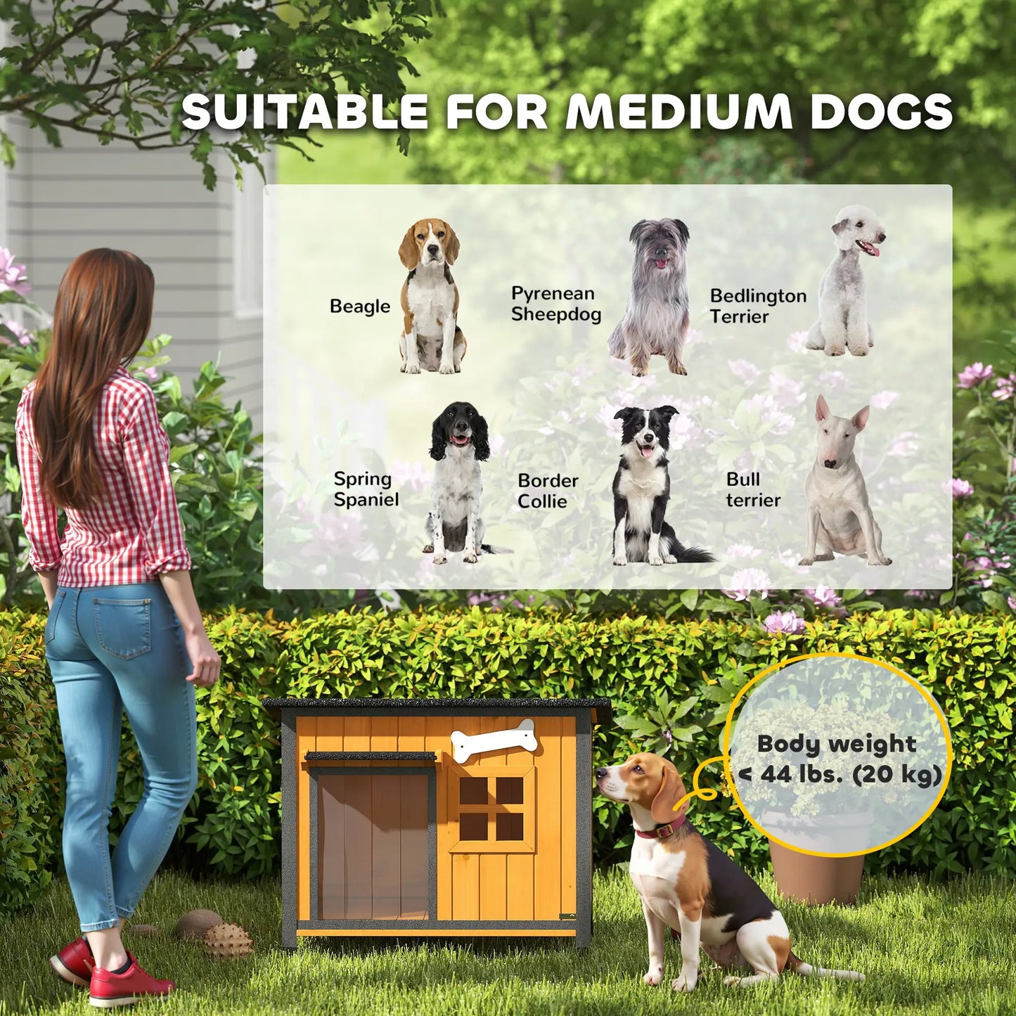 Outdoor Dog House, Anti-Chewing Steel Frame, Openable Roof, Removable Floor, Door Curtain, Yellow Dog Cages & Crates at Gallery Canada