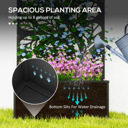 Metal Raised Garden Bed with Privacy Panel, Freestanding or Wall Mounted Outdoor Planter Box for Garden, Patio Raised Garden Beds at Gallery Canada