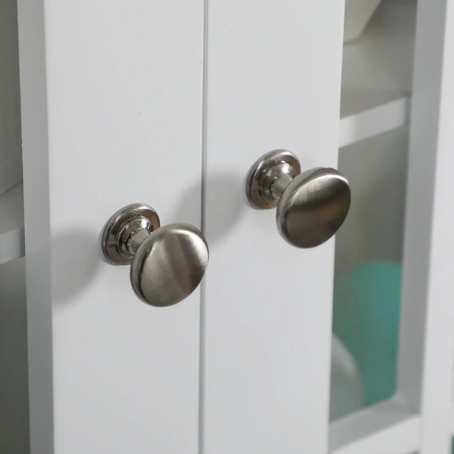 Modern Wall Mount Bathroom Cabinet, Storage Organizer with 2 Door Cabinet and Open Shelf, White Wall Mounted Cabinets at Gallery Canada