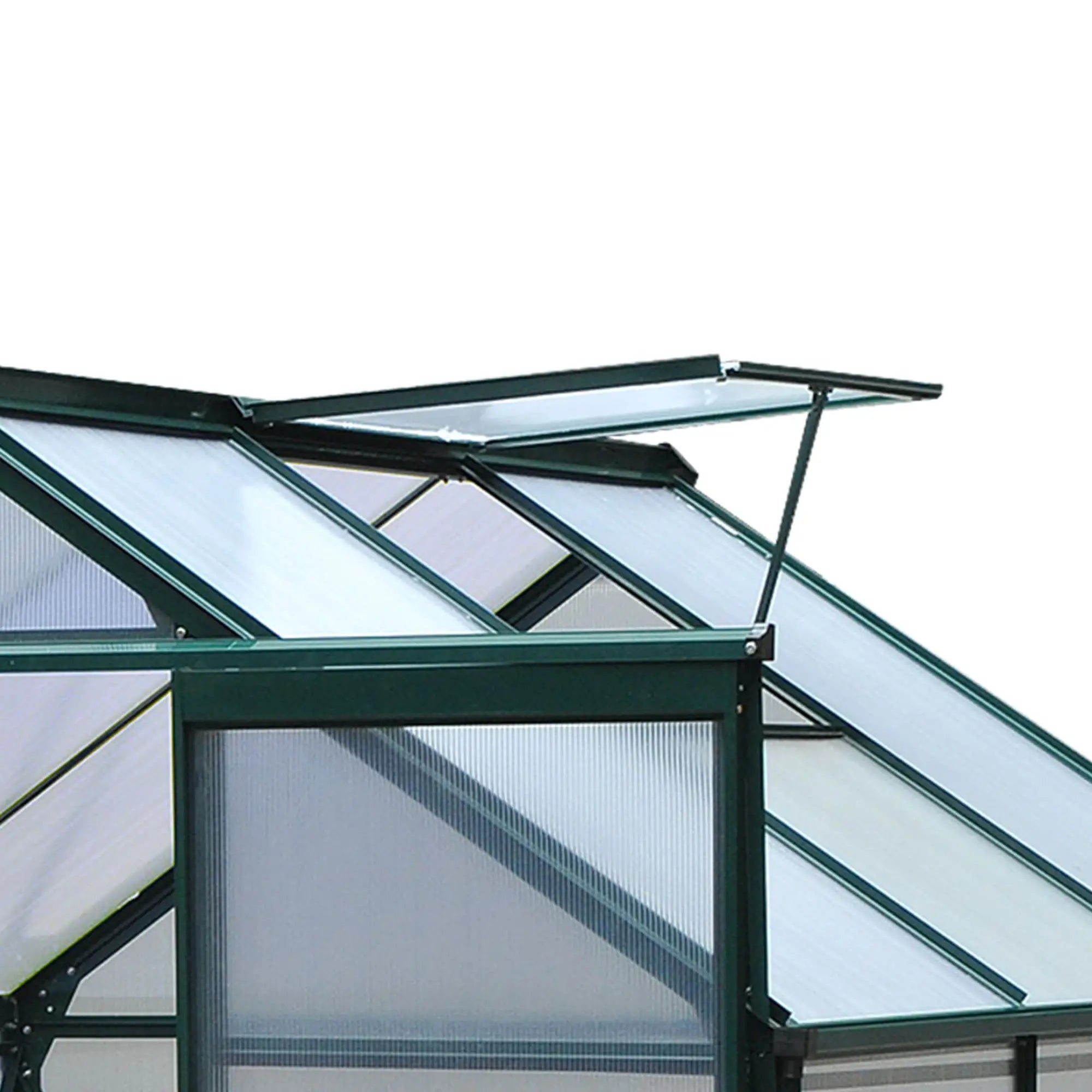 6.2' x 6.3' x 6.6' Clear Polycarbonate Greenhouse, Galvanized Frame, Slide Door Walk In Greenhouses at Gallery Canada