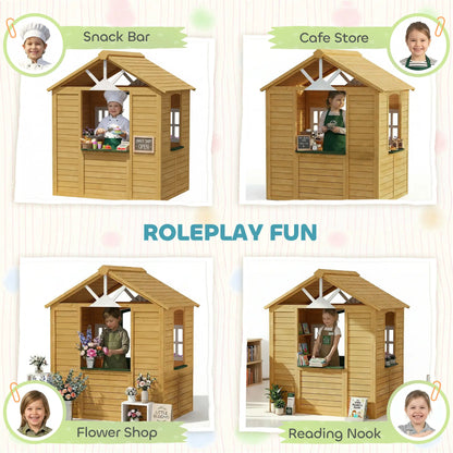 Wooden Kids Playhouse, Outdoor Garden, Indoor Playroom, Ages 3-8 Play Houses at Gallery Canada