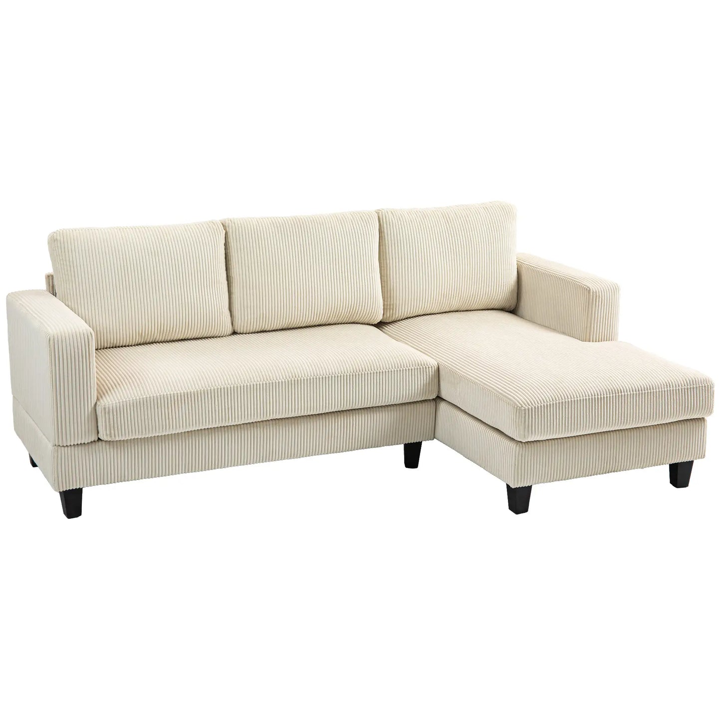 L Shaped Sofa with Chaise Lounge, Spring Cushion, Beige Sofas & Reclining Chairs Beige at Gallery Canada