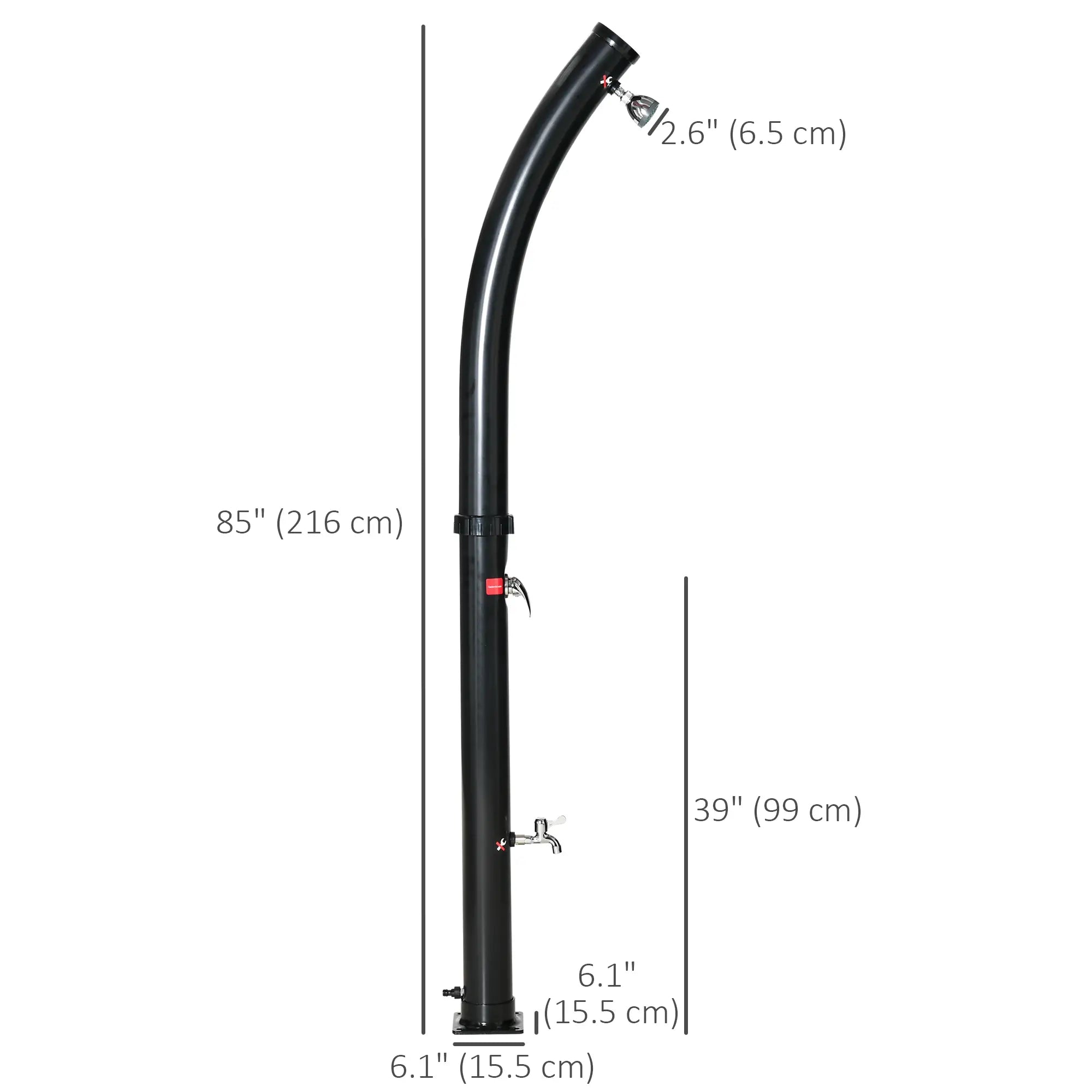 Solar Outdoor Shower, 5.3-Gallon, Adjustable Temperature, Black Outdoor Swimming Pools & Hot Tubs at Gallery Canada