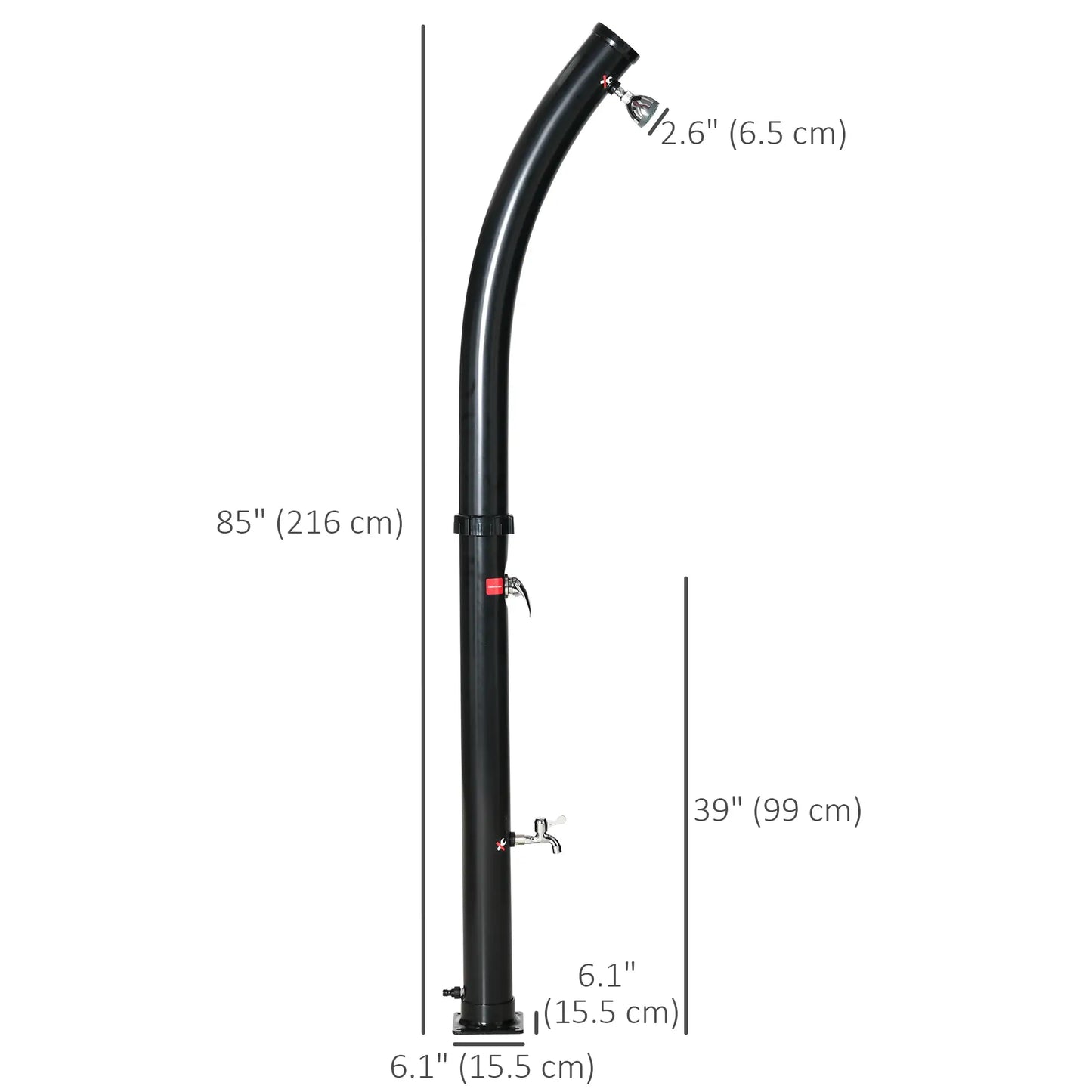 Solar Outdoor Shower, 5.3-Gallon, Adjustable Temperature, Black Outdoor Swimming Pools & Hot Tubs at Gallery Canada