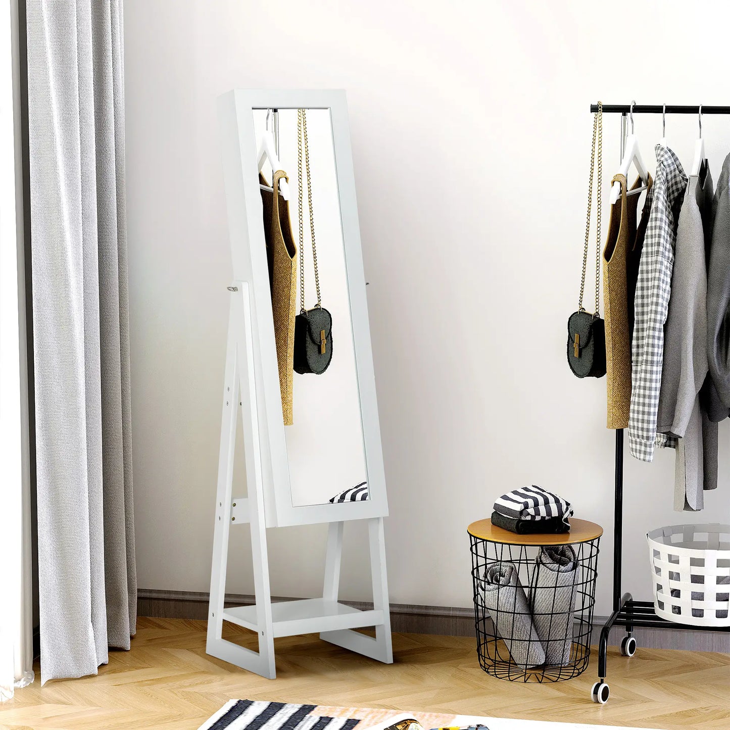 Jewellery Cabinet with Full-Length Mirror, White Jewellery Armoire & Jewellery Mirror Cabinets at Gallery Canada