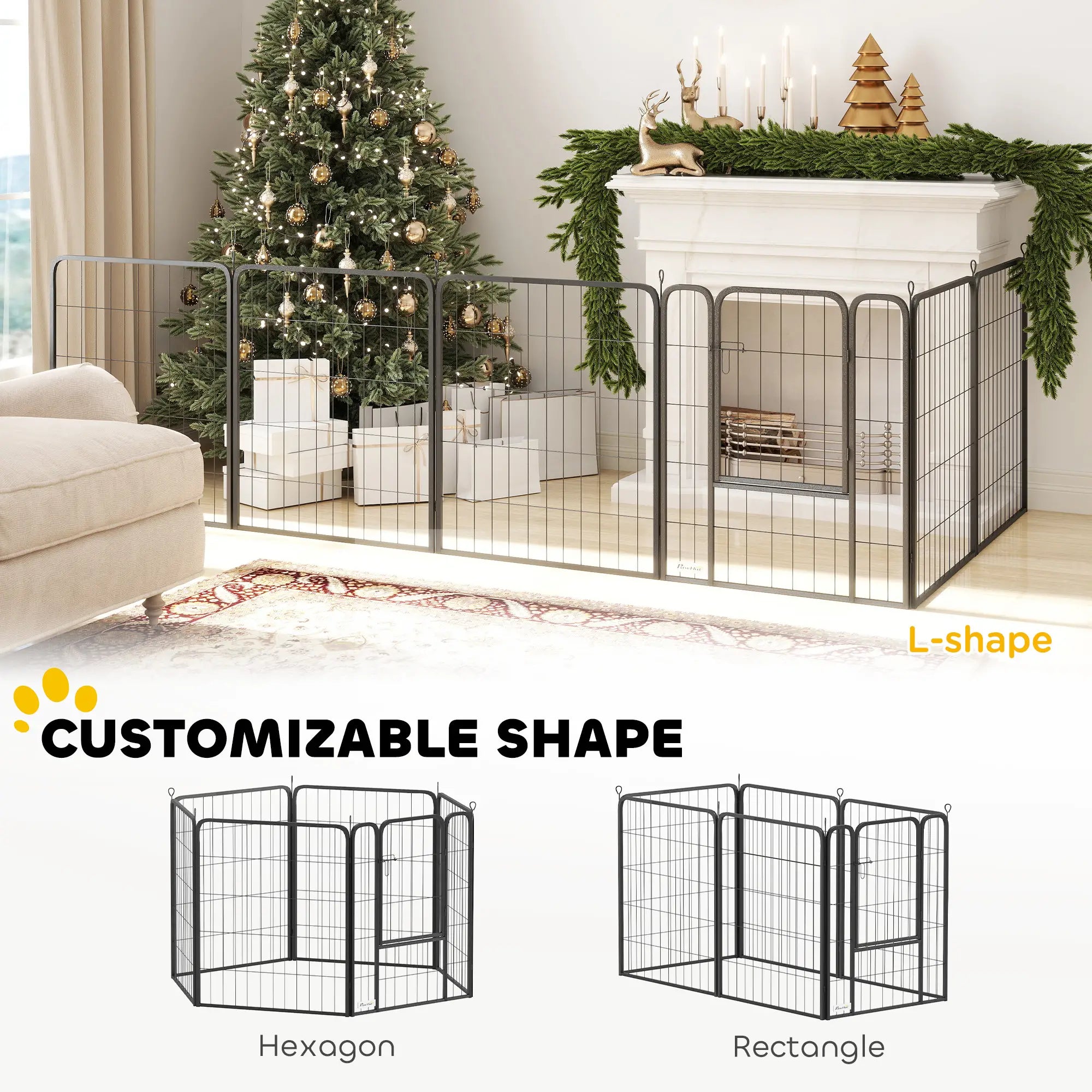 6 Panels Heavy Duty Dog Playpen, 31.5