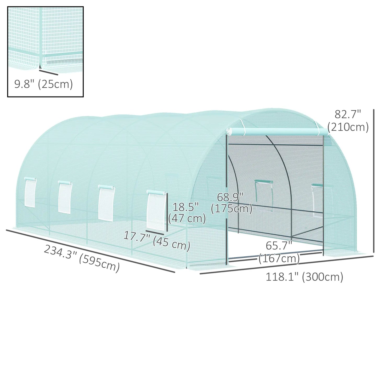 Walk-In Greenhouse 20x10x7ft, Heavy Duty, Outdoor Plant Grow House Walk In Greenhouses at Gallery Canada