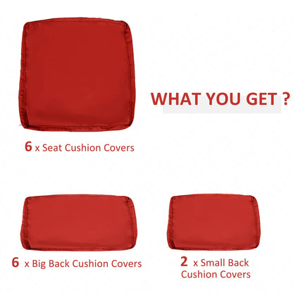 14pc Patio Rattan Sofa Set, Polyester Cover Replacement, Red Patio Chair Cushions at Gallery Canada