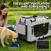 Soft Sided Pet Carrier Bag for Extra Large Dogs, Light Grey