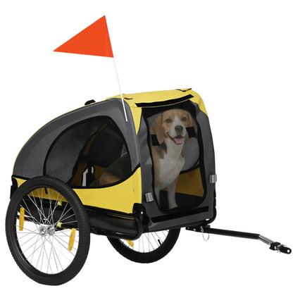 Dog Bike Trailer, Hitch Coupler, Quick Release Wheels, Medium, Yellow Dog Bike Trailers & Strollers at Gallery Canada
