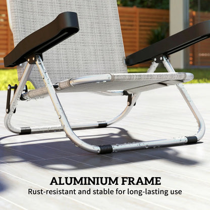 Folding Lounge Chair Set, Reclining Outdoor Chairs, 4-Position Adjustable Lounger Chairs at Gallery Canada