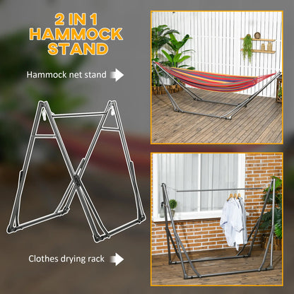 Portable Hammock Stand, 2-in-1 Net Stand, Patio, Garden, Black Hammock Stands at Gallery Canada