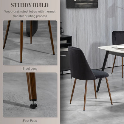 Upholstered Dining Chairs Set of 4, Velvet Accent, Black Bar Stools at Gallery Canada