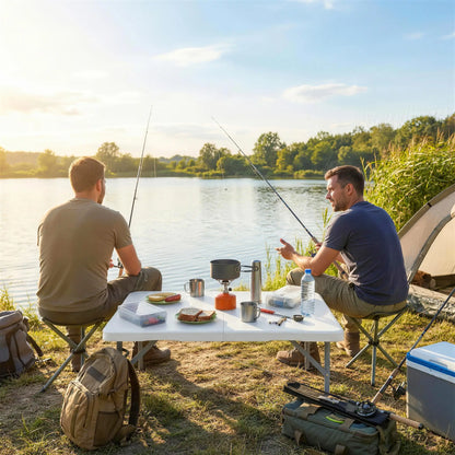 Heavy Duty Folding Picnic Table, 34" x 34", Indoor Outdoor Camping, White Picnic Tables & Camping Chairs at Gallery Canada