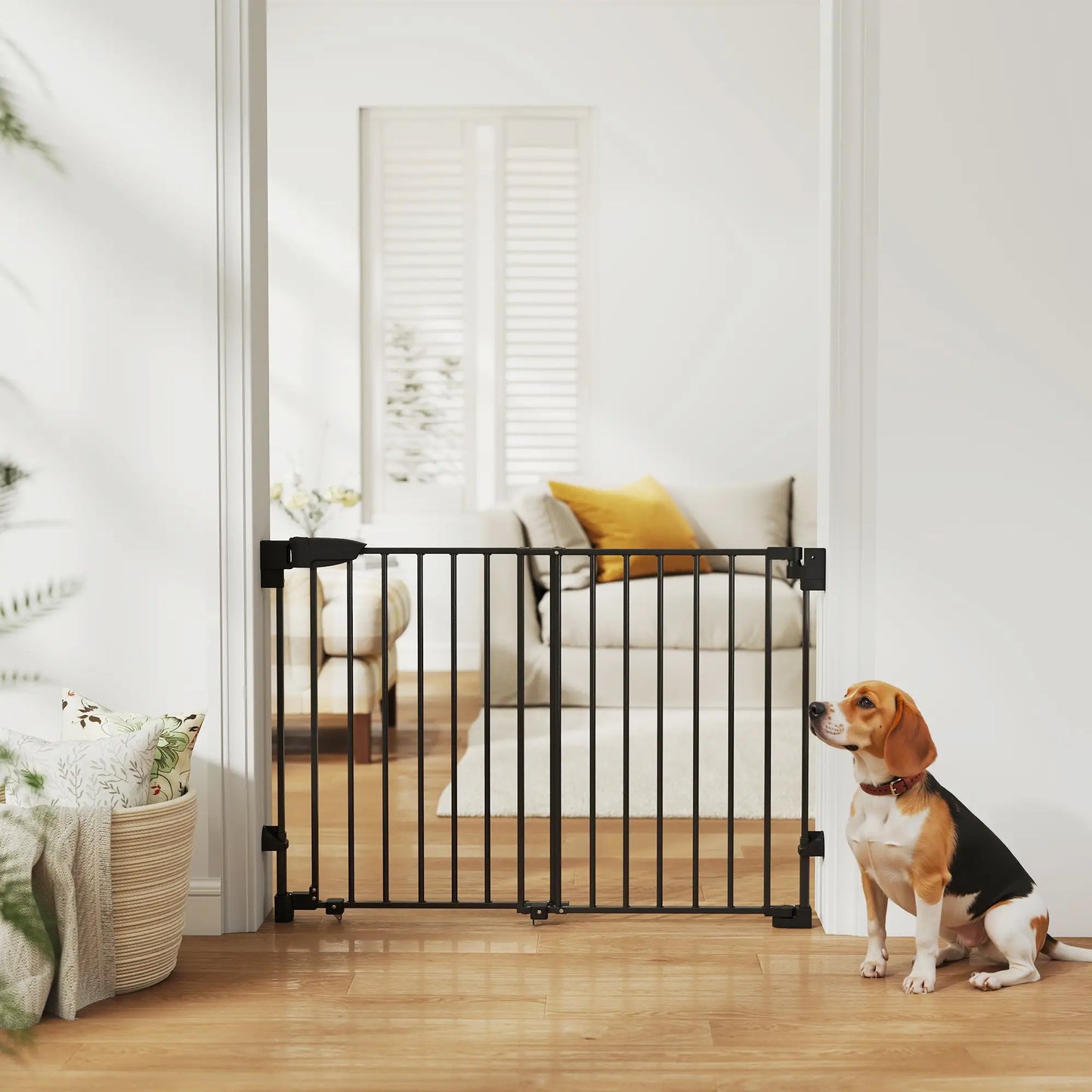 29"-44" Wide Pet Gate, 29" H, Auto-Close, Wall-Mounted Pet Gates at Gallery Canada