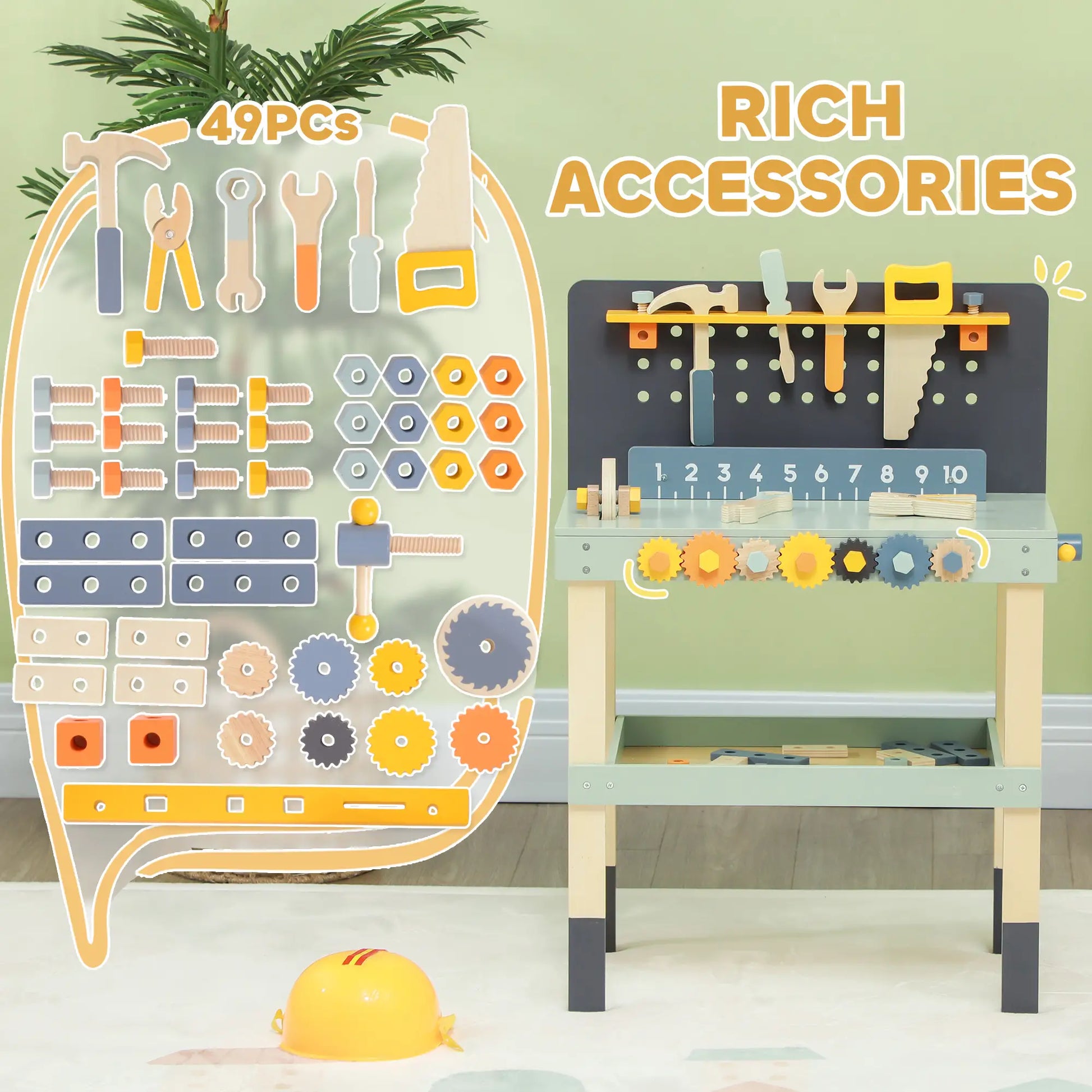 49 Piece Kids Workbench Playset, 3-6 Years, Light Blue Play Houses at Gallery Canada