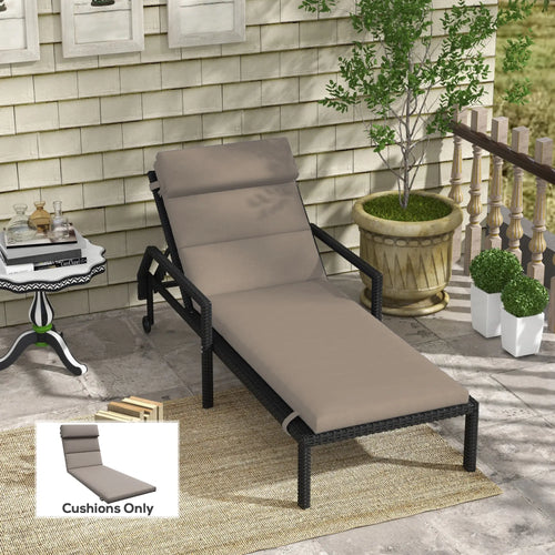 Patio Chaise Lounge Chair Cushion Replacement, Dark Grey