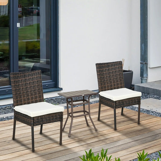 Rattan Outdoor Dining Chairs with Cushion, Patio Wicker Chair, Brown Patio Chairs Brown, Cream White at Gallery Canada