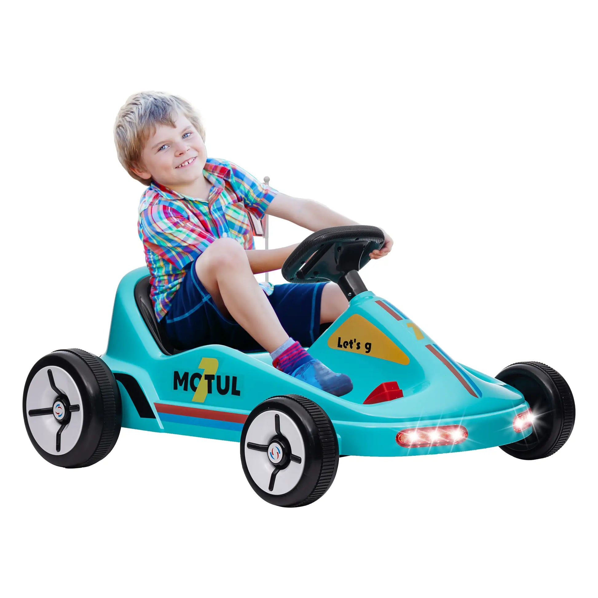 6V Electric Go Kart for Kids 3-5, Music, Light, Horn, Blue Pedal Go Karts for Kids at Gallery Canada