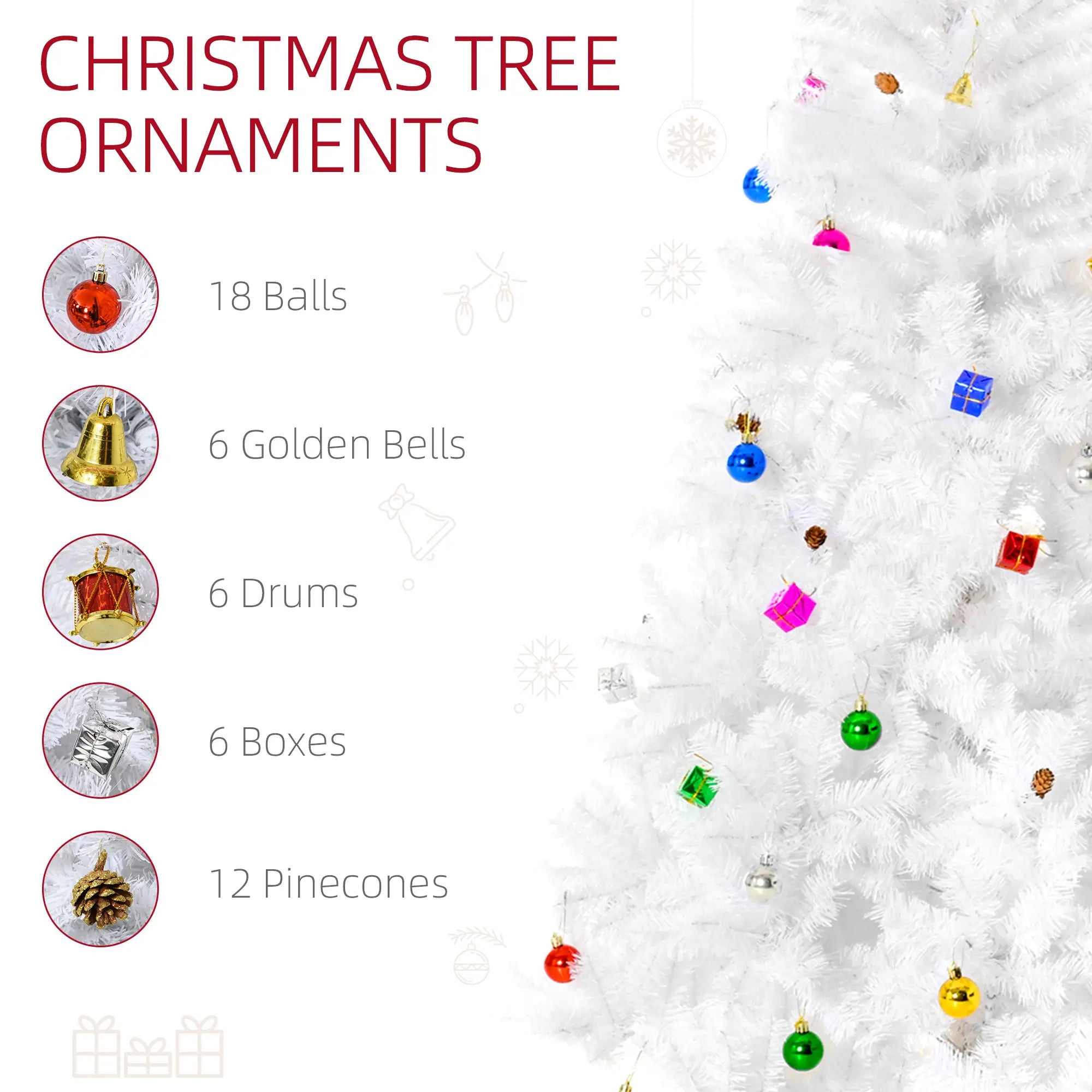 5.9ft Artificial Christmas Tree, Holiday Decor, White White Christmas Trees at Gallery Canada