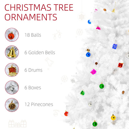 5.9ft Artificial Christmas Tree, Holiday Decor, White White Christmas Trees at Gallery Canada