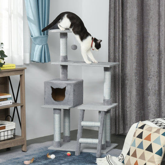 Cat Tree Activity Center w/ Jute Scratching Posts Ladder Dangling Ball Condo - Gallery Canada